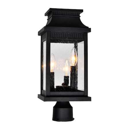 Cwi Lighting Milford 3 Light Outdoor Black Lantern Head 0418PT7S-3